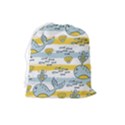 Cartoon Whale Seamless Background Drawstring Pouch (Large) View2