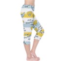 Cartoon Whale Seamless Background Capri Leggings  View4