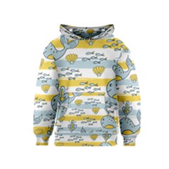 Cartoon Whale Seamless Background Kids  Pullover Hoodie