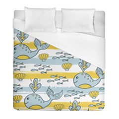 Cartoon Whale Seamless Background Duvet Cover (full/ Double Size)