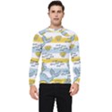 Cartoon Whale Seamless Background Men s Long Sleeve Rash Guard View1