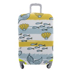 Cartoon Whale Seamless Background Luggage Cover (small) by Jancukart