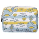 Cartoon Whale Seamless Background Make Up Pouch (Medium) View1