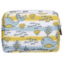 Cartoon Whale Seamless Background Make Up Pouch (Medium) View2