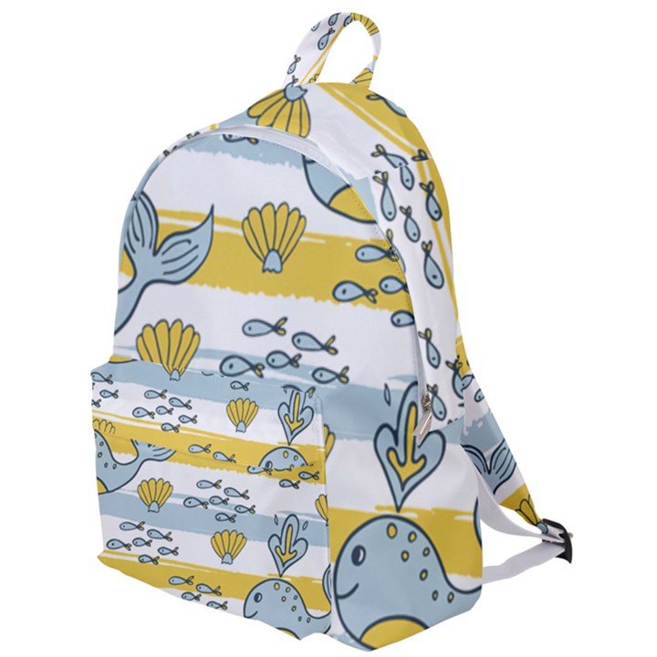 Cartoon Whale Seamless Background The Plain Backpack