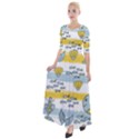 Cartoon Whale Seamless Background Half Sleeves Maxi Dress View1