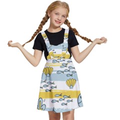 Cartoon Whale Seamless Background Kids  Apron Dress by Jancukart