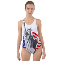 New York City Holiday United States Usa Cut-out Back One Piece Swimsuit by Jancukart