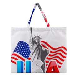 New York City Holiday United States Usa Zipper Large Tote Bag