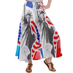 New York City Holiday United States Usa Satin Palazzo Pants