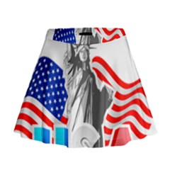 New York City Holiday United States Usa Mini Flare Skirt by Jancukart