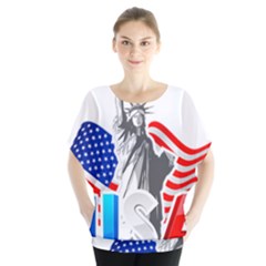 New York City Holiday United States Usa Batwing Chiffon Blouse