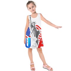 New York City Holiday United States Usa Kids  Sleeveless Dress by Jancukart