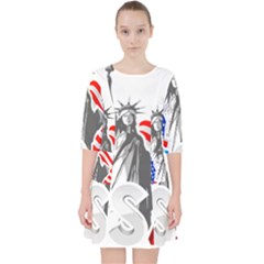 New York City Holiday United States Usa Quarter Sleeve Pocket Dress