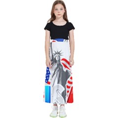 New York City Holiday United States Usa Kids  Flared Maxi Skirt by Jancukart