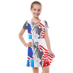 New York City Holiday United States Usa Kids  Cross Web Dress by Jancukart