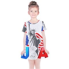 New York City Holiday United States Usa Kids  Simple Cotton Dress by Jancukart