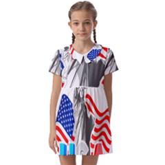 New York City Holiday United States Usa Kids  Asymmetric Collar Dress by Jancukart