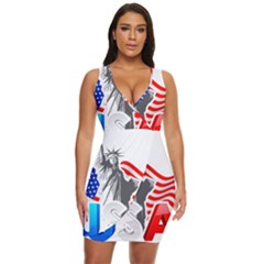 New York City Holiday United States Usa Draped Bodycon Dress by Jancukart