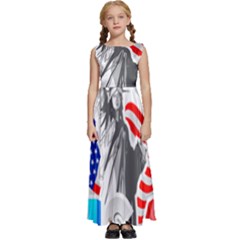 New York City Holiday United States Usa Kids  Satin Sleeveless Maxi Dress by Jancukart