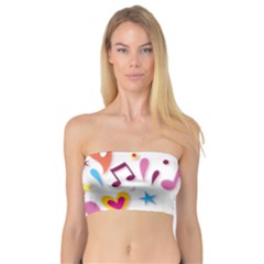 Love Cute Cartoon Seamless Shading Bandeau Top