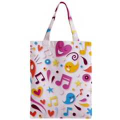 Love Cute Cartoon Seamless Shading Zipper Classic Tote Bag