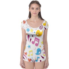 Love Cute Cartoon Seamless Shading Boyleg Leotard  by Jancukart