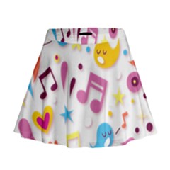 Love Cute Cartoon Seamless Shading Mini Flare Skirt