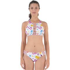 Love Cute Cartoon Seamless Shading Perfectly Cut Out Bikini Set by Jancukart