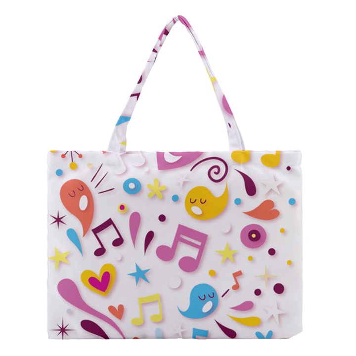 Love Cute Cartoon Seamless Shading Medium Tote Bag