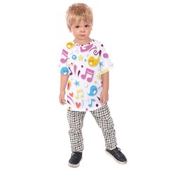 Love Cute Cartoon Seamless Shading Kids  Raglan Tee