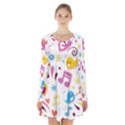 Love Cute Cartoon Seamless Shading Long Sleeve Velvet V-neck Dress View1