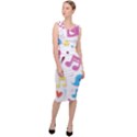 Love Cute Cartoon Seamless Shading Sleeveless Pencil Dress View3