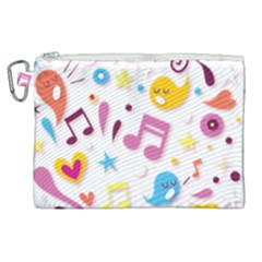 Love Cute Cartoon Seamless Shading Canvas Cosmetic Bag (xl)