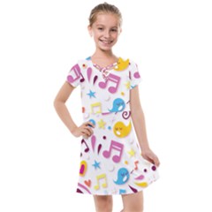 Love Cute Cartoon Seamless Shading Kids  Cross Web Dress