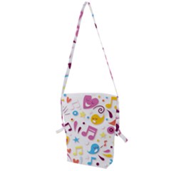 Love Cute Cartoon Seamless Shading Folding Shoulder Bag by Jancukart