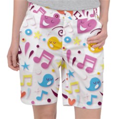 Love Cute Cartoon Seamless Shading Pocket Shorts