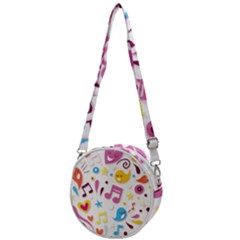 Love Cute Cartoon Seamless Shading Crossbody Circle Bag by Jancukart