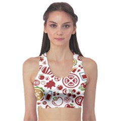 Pizza Seamless Pattern Background Sports Bra by Jancukart