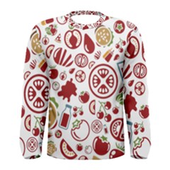 Pizza Seamless Pattern Background Men s Long Sleeve Tee