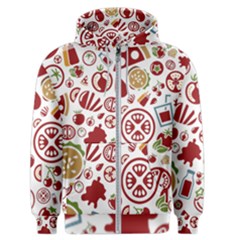 Pizza Seamless Pattern Background Men s Zipper Hoodie