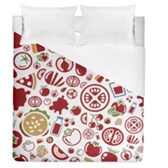 Pizza Seamless Pattern Background Duvet Cover (queen Size)