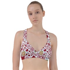 Pizza Seamless Pattern Background Sweetheart Sports Bra