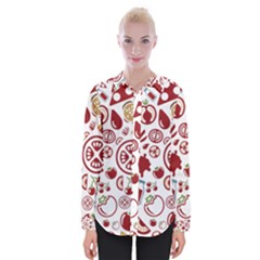 Pizza Seamless Pattern Background Womens Long Sleeve Shirt