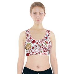 Pizza Seamless Pattern Background Sports Bra With Pocket by Jancukart