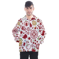 Pizza Seamless Pattern Background Men s Half Zip Pullover