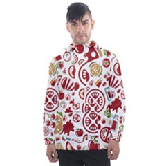 Pizza Seamless Pattern Background Men s Front Pocket Pullover Windbreaker