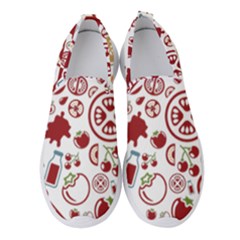 Pizza Seamless Pattern Background Women s Slip On Sneakers