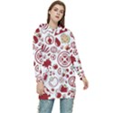 Pizza Seamless Pattern Background Women s Long Oversized Pullover Hoodie View1