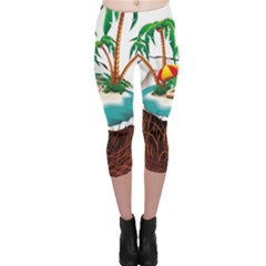 Coconut And Holiday Beach Food Capri Leggings 